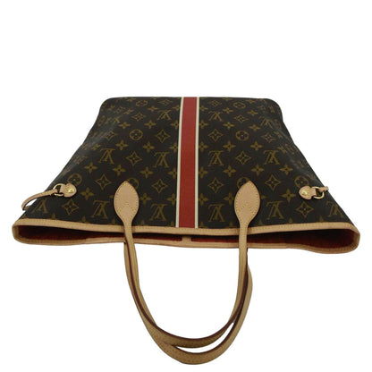 LOUIS VUITTON Neverfull My LV Heritage Monogram Canvas Tote Bag Red