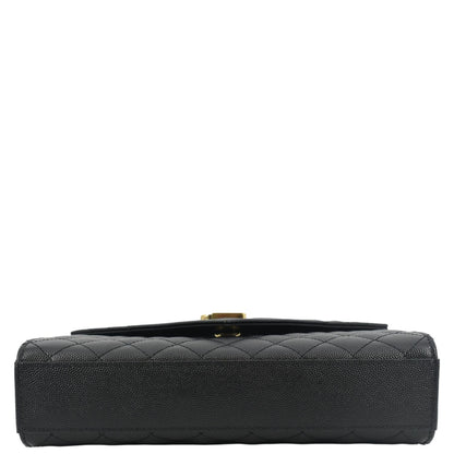 YVES SAINT LAURENT Small Envelope Matelassé Leather Shoulder Bag Black
