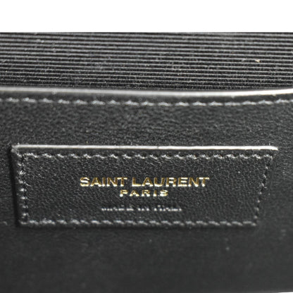 YVES SAINT LAURENT Small Envelope Matelassé Leather Shoulder Bag Black