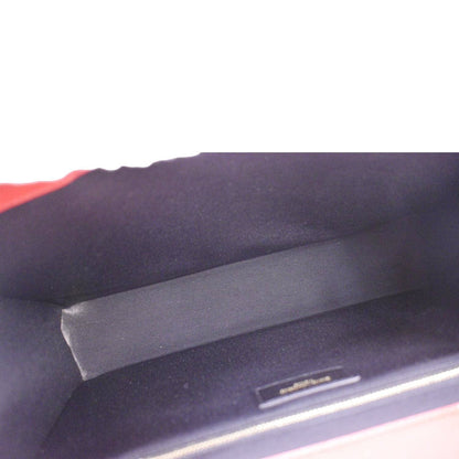 YVES SAINT LAURENT Large Envelope Chevron Quilted Leather Chain Shoulder Bag Red