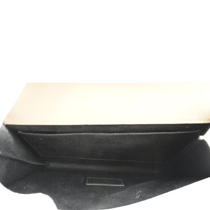 YVES SAINT LAURENT Envelope Flap Matelasse Leather Shoulder Bag Beige