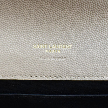 YVES SAINT LAURENT Envelope Flap Matelasse Leather Shoulder Bag Beige