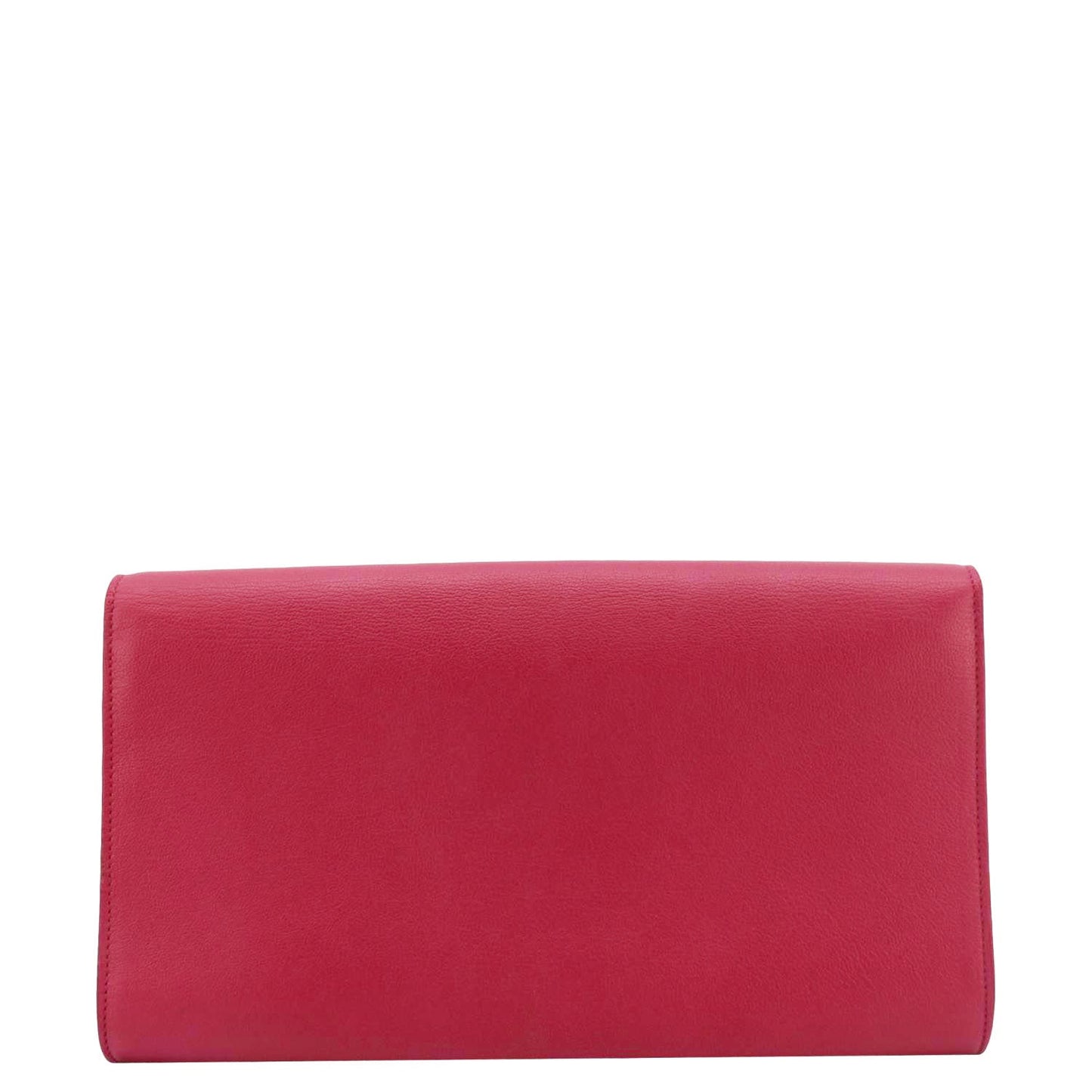 YVES SAINT LAURENT Belle de Jour Leather Clutch Bag Fuchsia