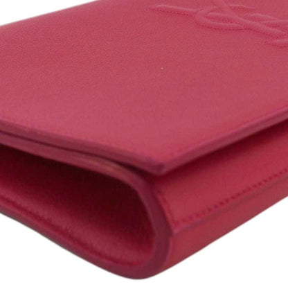 YVES SAINT LAURENT Belle de Jour Leather Clutch Bag Fuchsia