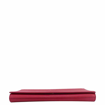 YVES SAINT LAURENT Belle de Jour Leather Clutch Bag Fuchsia