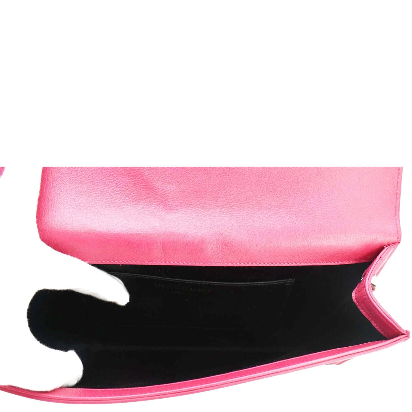 YVES SAINT LAURENT Belle de Jour Leather Clutch Bag Fuchsia