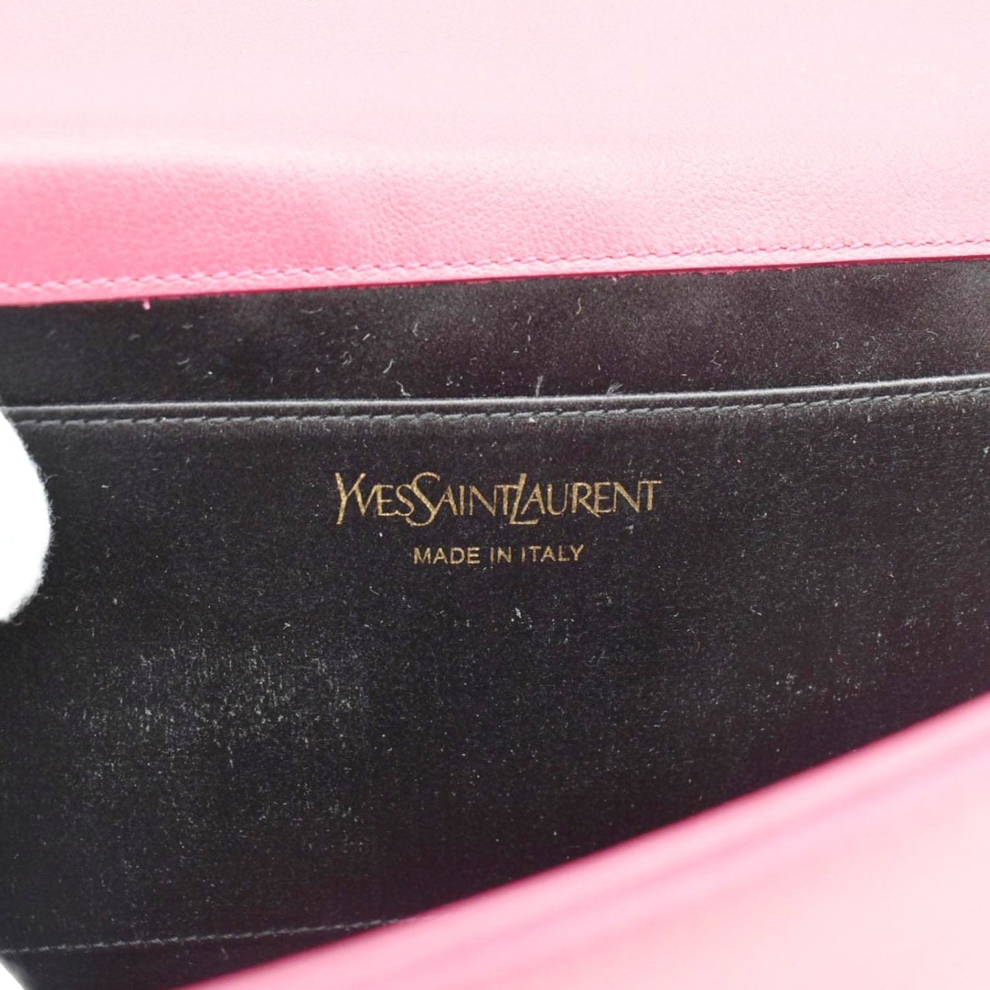 YVES SAINT LAURENT Belle de Jour Leather Clutch Bag Fuchsia