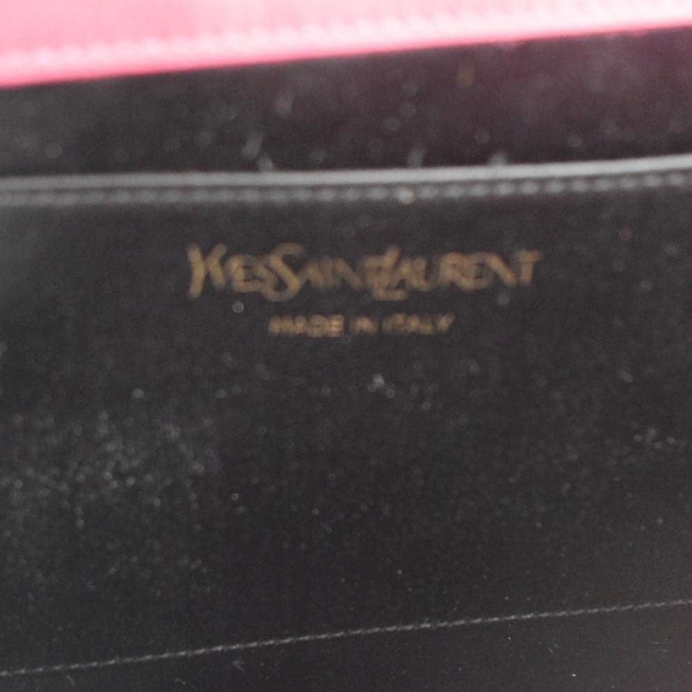 YVES SAINT LAURENT Belle de Jour Leather Clutch Bag Fuchsia