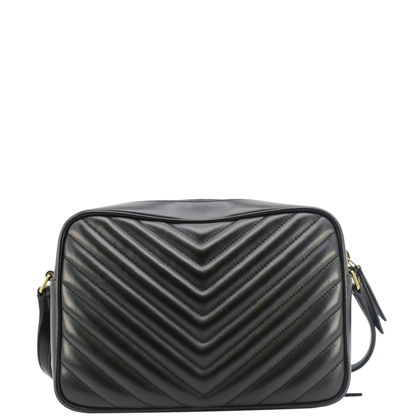 YVES SAINT LAURENT Lou Medium Quilted Leather Camera Crossbody Bag Black