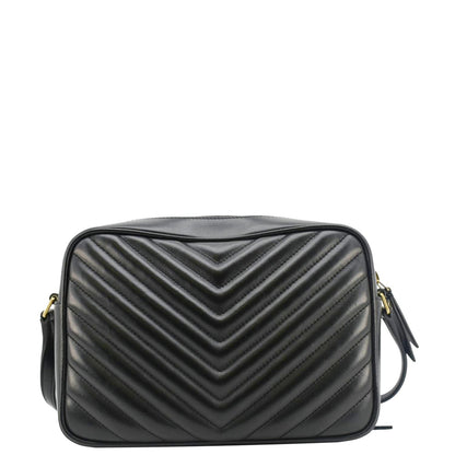 YVES SAINT LAURENT Lou Medium Quilted Leather Camera Crossbody Bag Black