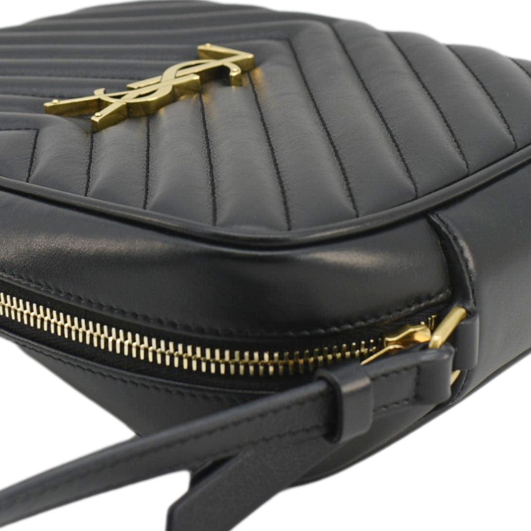 YVES SAINT LAURENT Lou Medium Quilted Leather Camera Crossbody Bag Black