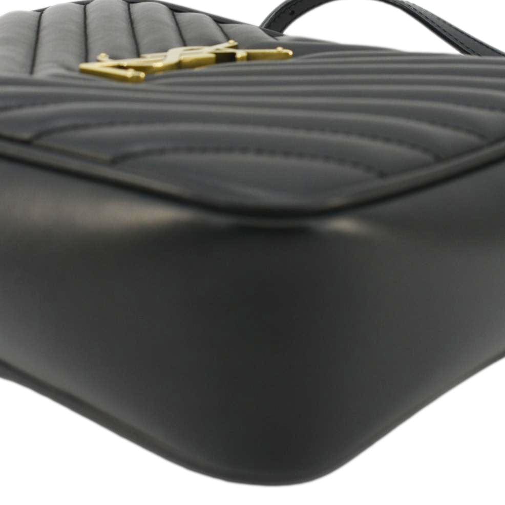 YVES SAINT LAURENT Lou Medium Quilted Leather Camera Crossbody Bag Black