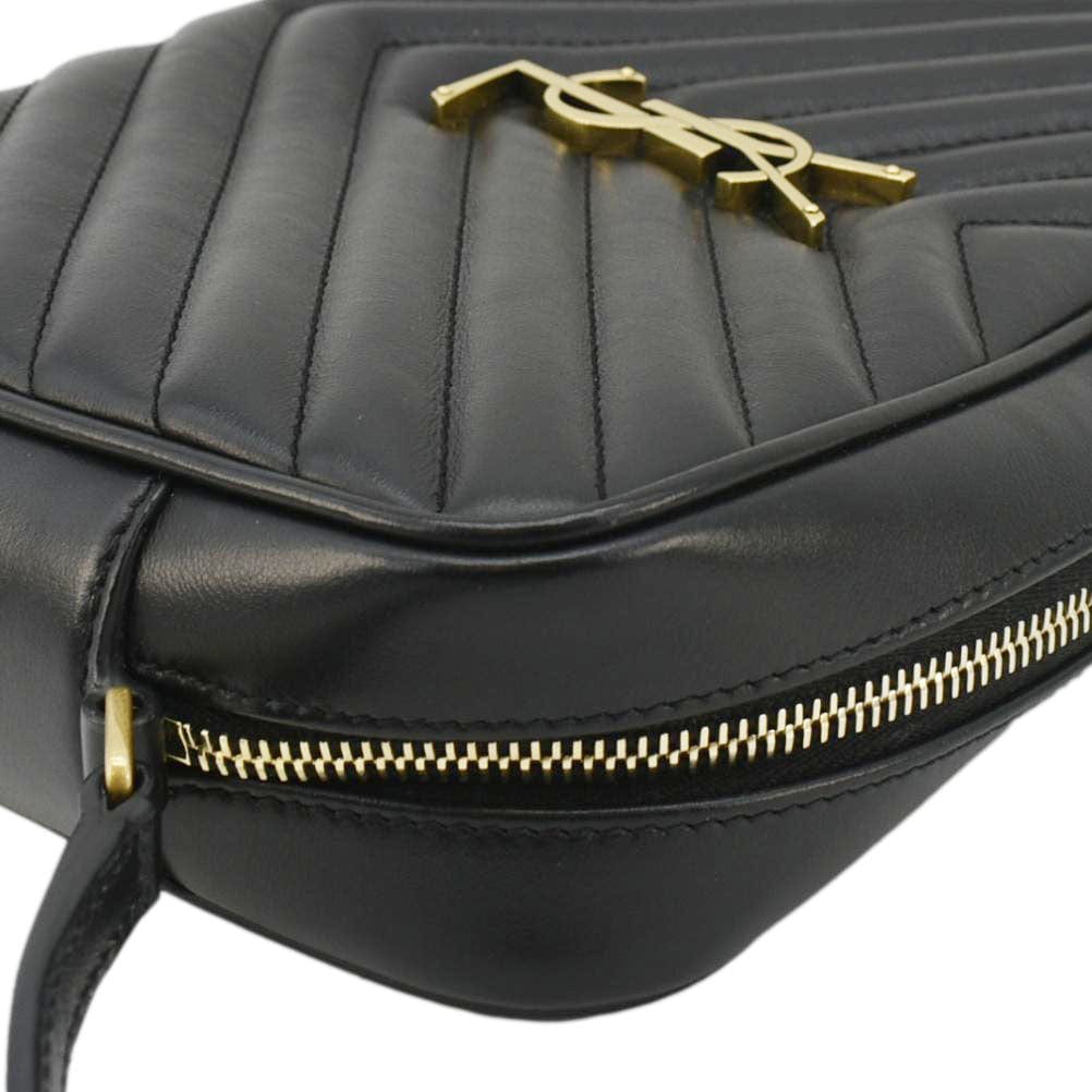 YVES SAINT LAURENT Lou Medium Quilted Leather Camera Crossbody Bag Black