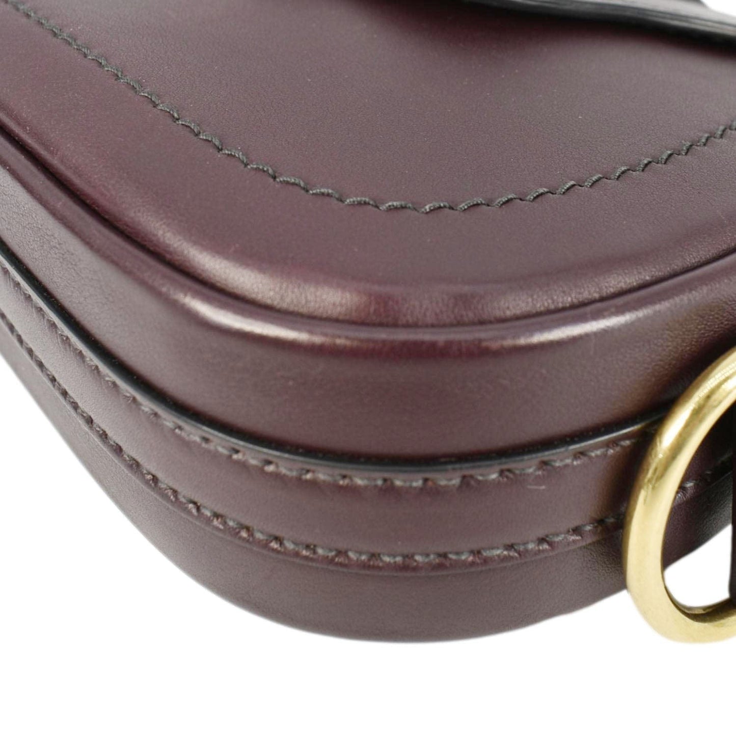 CHRISTIAN DIOR D Fence Calfskin Leather Saddle Bag Purple