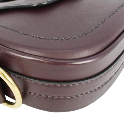 CHRISTIAN DIOR D Fence Calfskin Leather Saddle Bag Purple