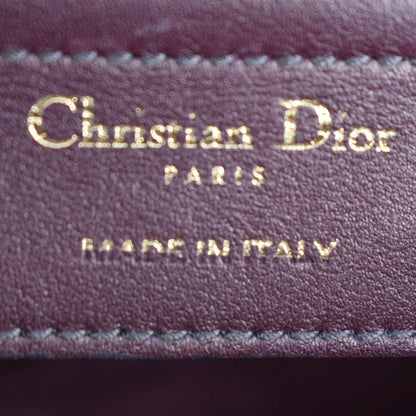 CHRISTIAN DIOR D Fence Calfskin Leather Saddle Bag Purple