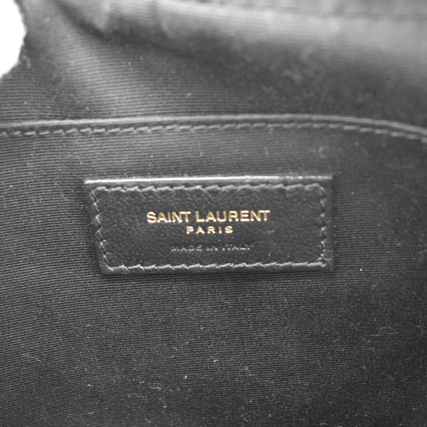 YVES SAINT LAURENT Lou Medium Quilted Leather Camera Crossbody Bag Black