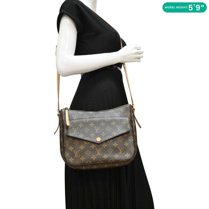 LOUIS VUITTON Mabillon Monogram Canvas Shoulder Crossbody Bag Brown