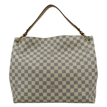LOUIS VUITTON Graceful MM Damier Azur Shoulder Bag White