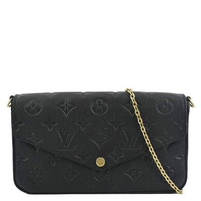 LOUIS VUITTON Felicie Monogram Empreinte Pochette Crossbody Bag Black
