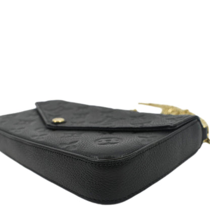LOUIS VUITTON Felicie Monogram Empreinte Pochette Crossbody Bag Black
