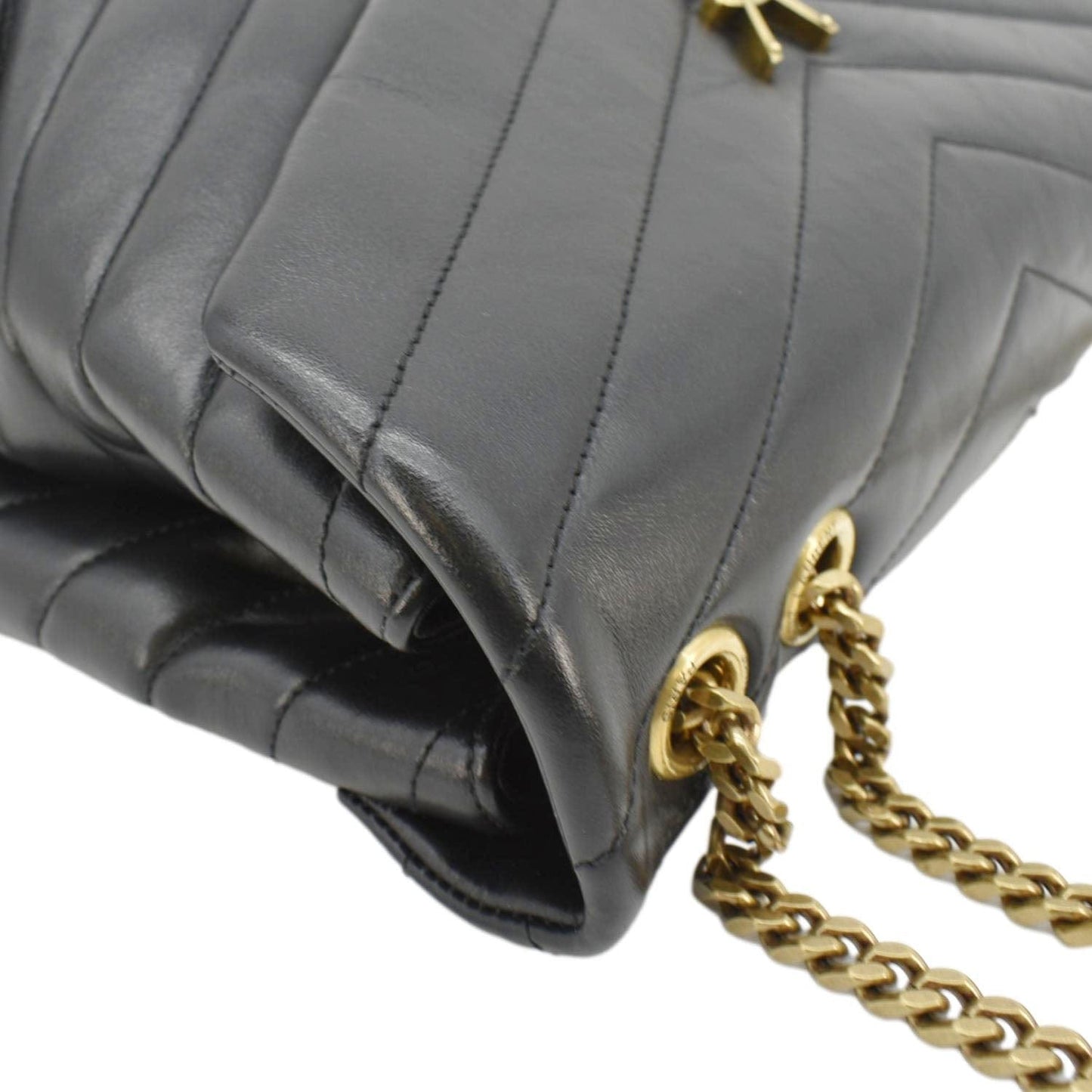 YVES SAINT LAURENT Loulou Medium Quilted Leather Crossbody Bag Black