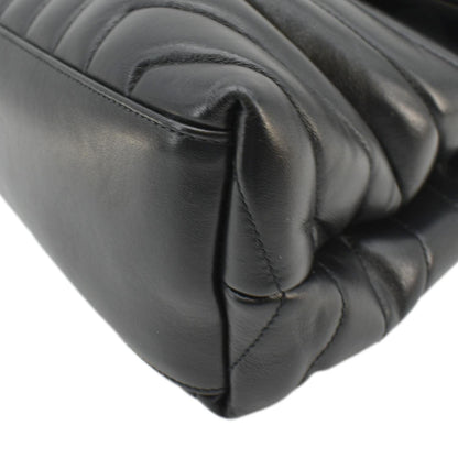 YVES SAINT LAURENT Loulou Medium Quilted Leather Crossbody Bag Black