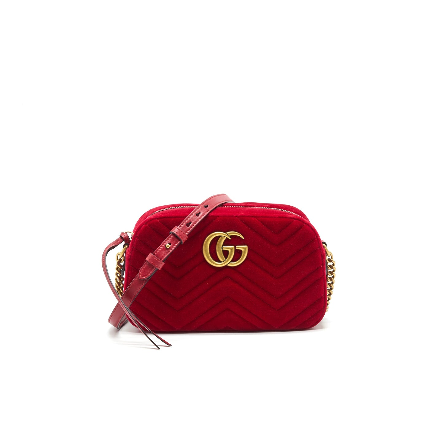 Gucci Marmont Valvet Camera Bag Red