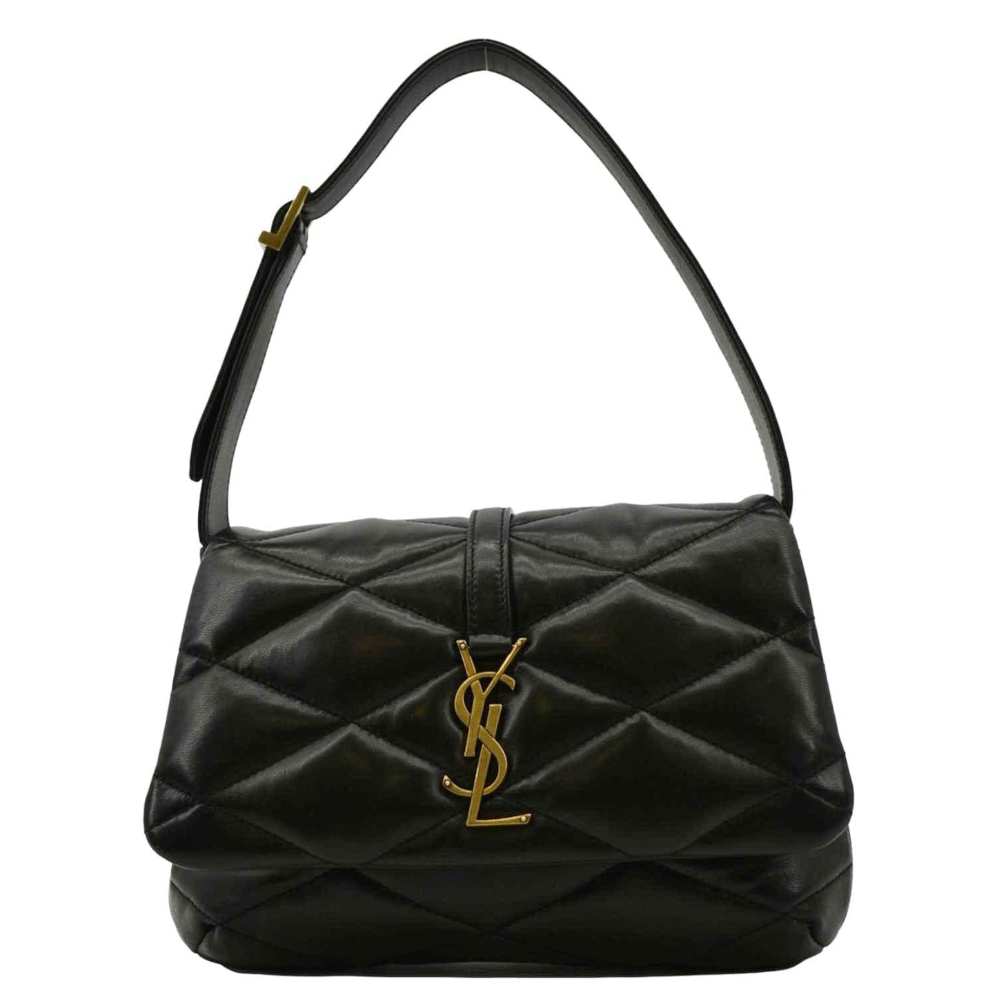 YVES SAINT LAURENT LE 57 Quilted Leather Hobo Bag Black