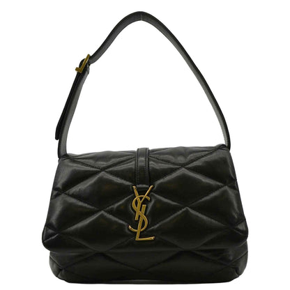 YVES SAINT LAURENT LE 57 Quilted Leather Hobo Bag Black