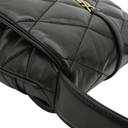 YVES SAINT LAURENT LE 57 Quilted Leather Hobo Bag Black