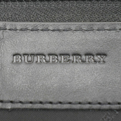 BURBERRY Check Canvas Zip Around Wallet Grey