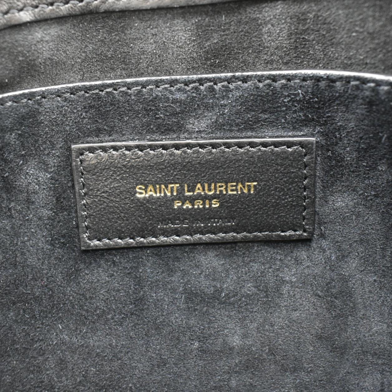 YVES SAINT LAURENT LE 57 Quilted Leather Hobo Bag Black