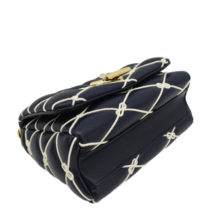 LOUIS VUITTON GO-14 MM Malletage Leather Shoulder Bag Navy Blue