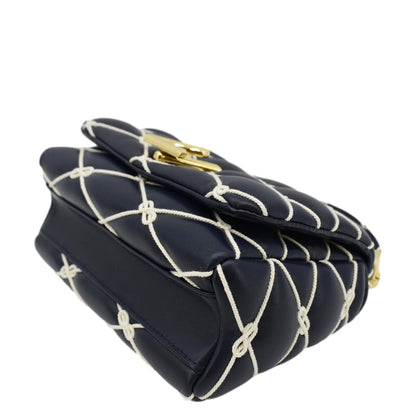 LOUIS VUITTON GO-14 MM Malletage Leather Shoulder Bag Navy Blue