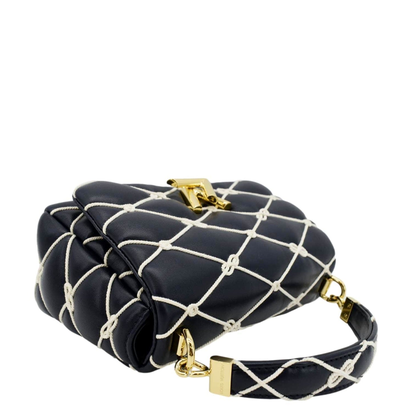 LOUIS VUITTON GO-14 MM Malletage Leather Shoulder Bag Navy Blue
