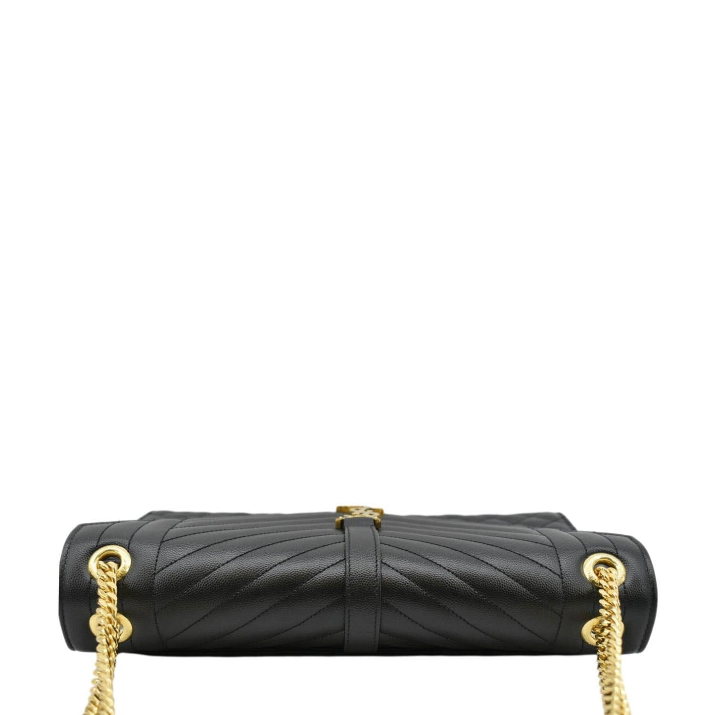 YVES SAINT LAURENT Envelope Large Mix Matelasse Leather Wallet Black