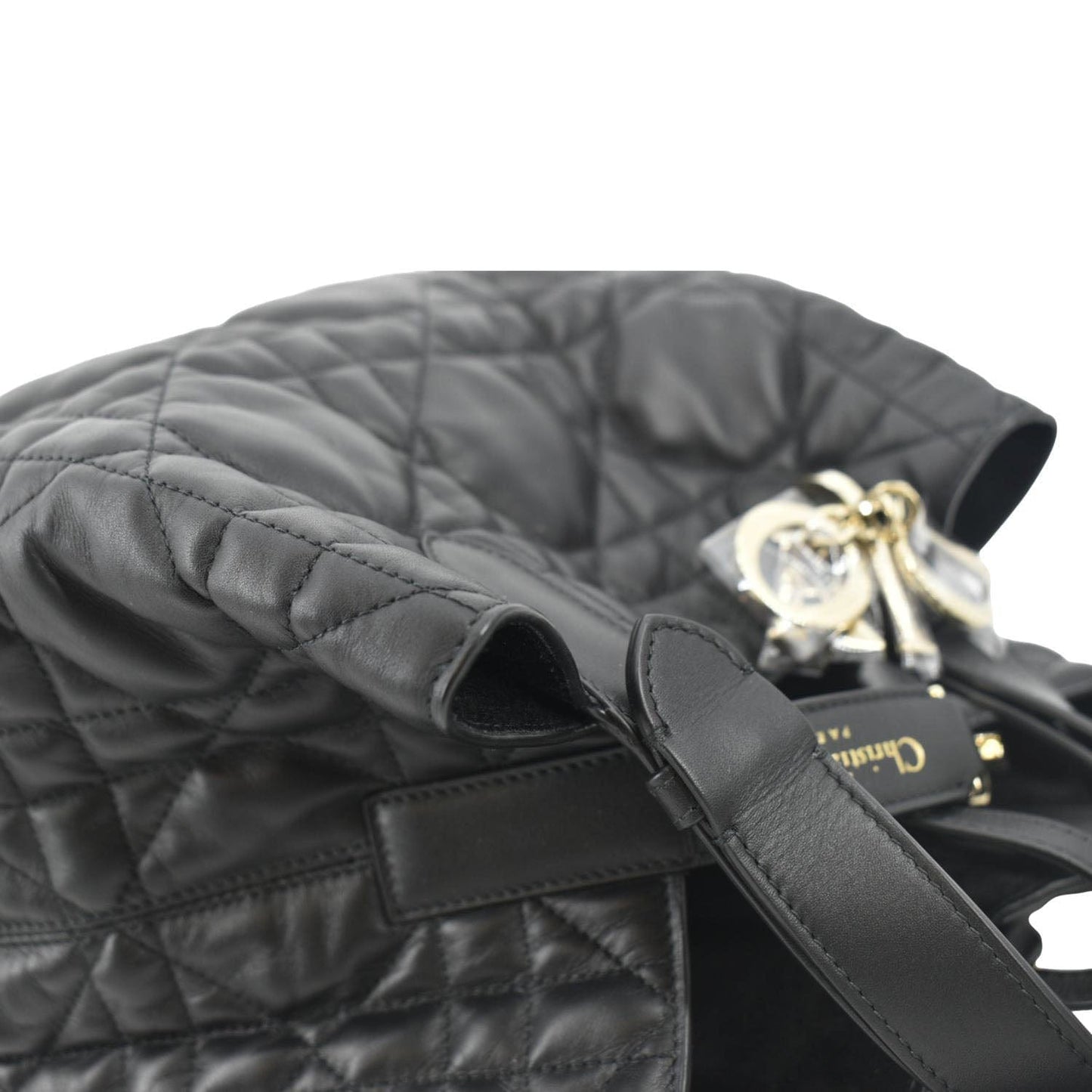 CHRISTIAN DIOR Medium Toujours Leather Shoulder Bag Black
