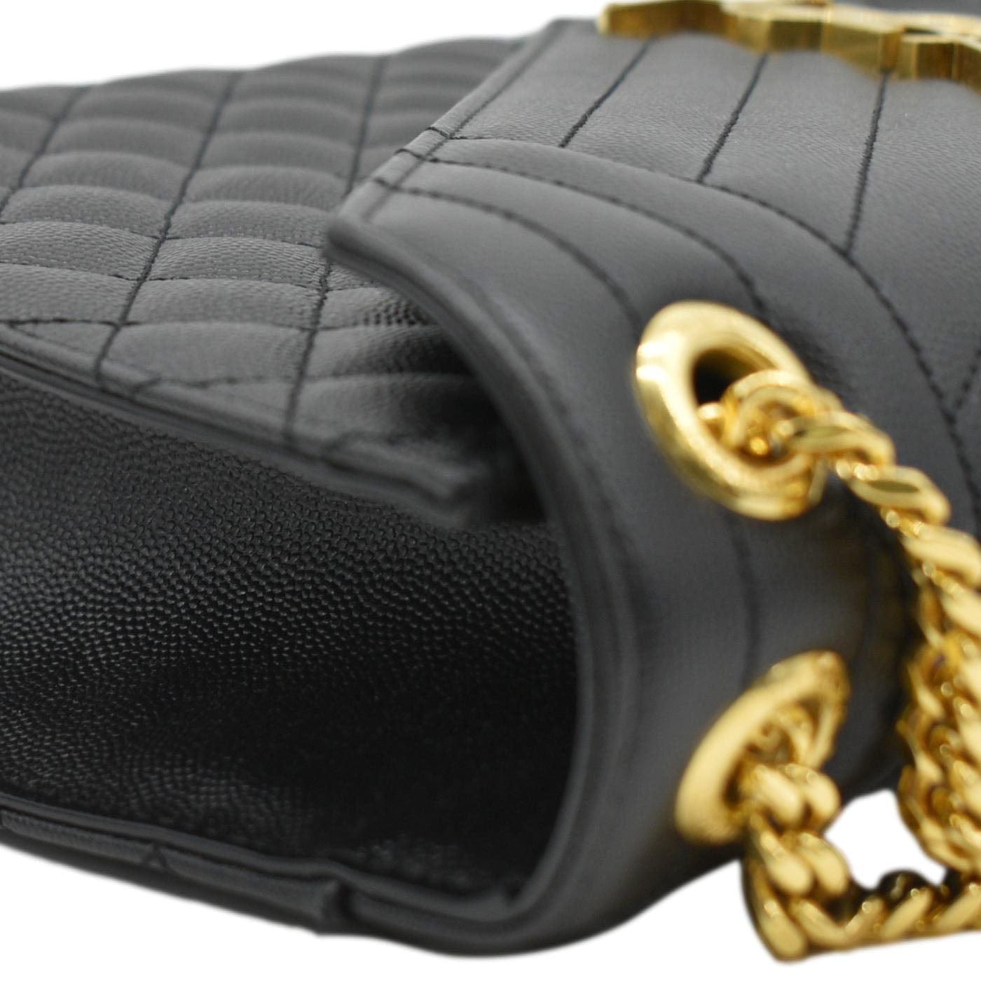 YVES SAINT LAURENT Envelope Large Mix Matelasse Leather Wallet Black