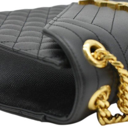 YVES SAINT LAURENT Envelope Large Mix Matelasse Leather Wallet Black