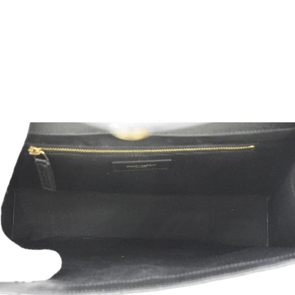 YVES SAINT LAURENT Envelope Large Mix Matelasse Leather Wallet Black