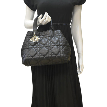 CHRISTIAN DIOR Medium Toujours Leather Shoulder Bag Black