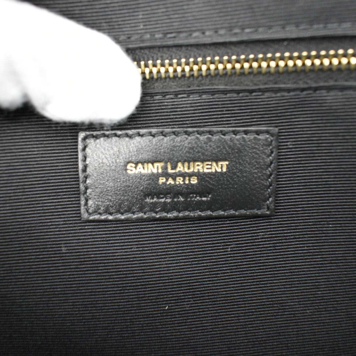 YVES SAINT LAURENT Envelope Large Mix Matelasse Leather Wallet Black