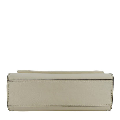 LOUIS VUITTON Mylockme Studded Leather Chain Shoulder Bag White
