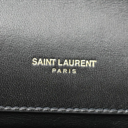 YVES SAINT LAURENT Gaby Small Envelope Quilted Leather Wallet Black