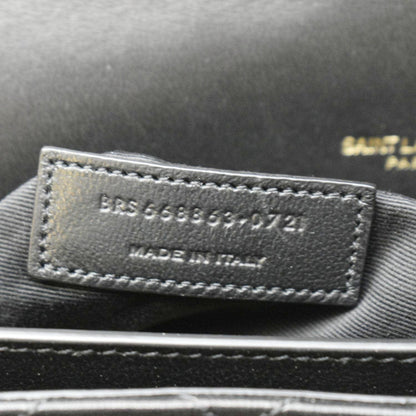 YVES SAINT LAURENT Gaby Small Envelope Quilted Leather Wallet Black