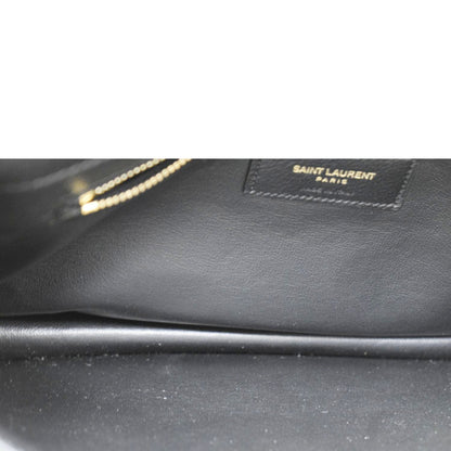 YVES SAINT LAURENT Gaby Small Envelope Quilted Leather Wallet Black