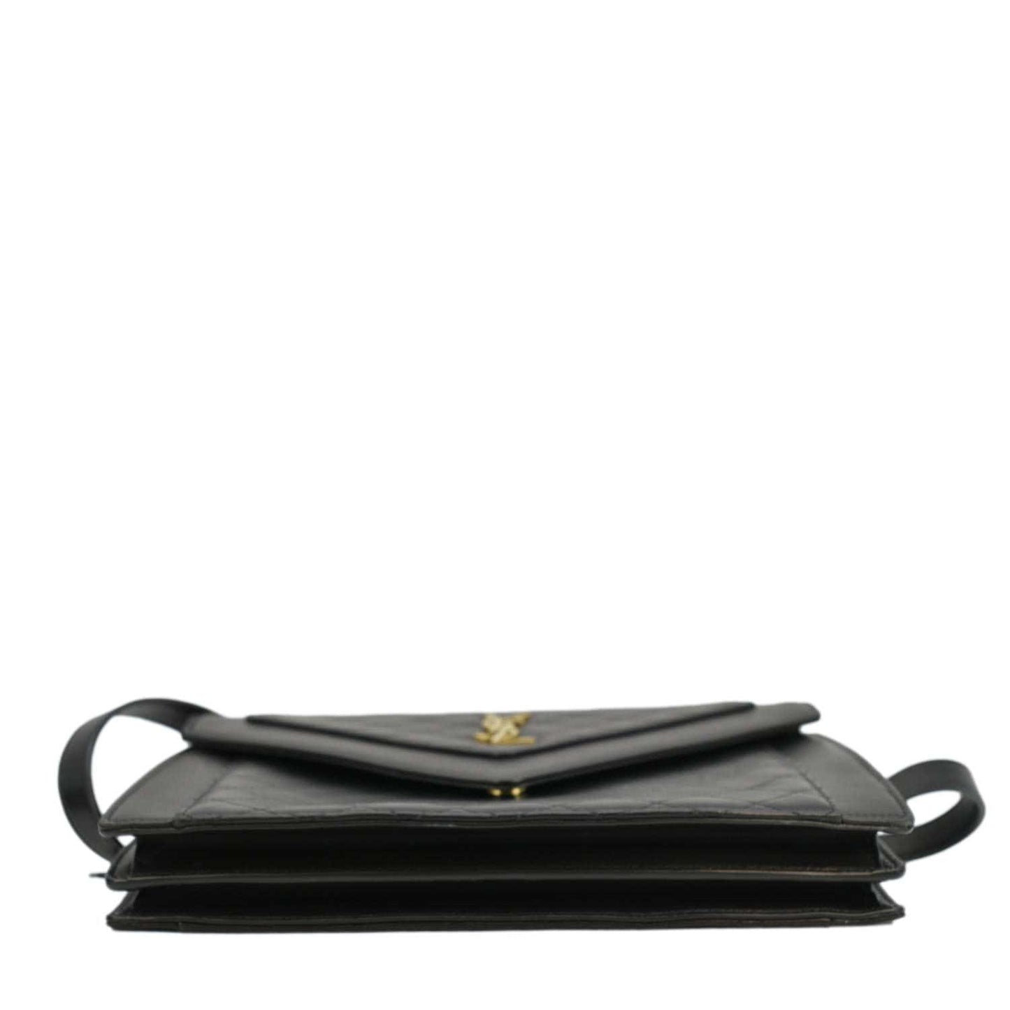 YVES SAINT LAURENT Gaby Small Envelope Quilted Leather Wallet Black