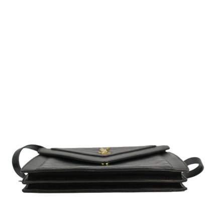 YVES SAINT LAURENT Gaby Small Envelope Quilted Leather Wallet Black