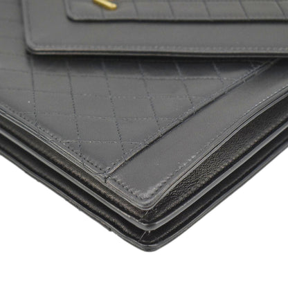 YVES SAINT LAURENT Gaby Small Envelope Quilted Leather Wallet Black